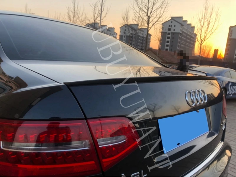Высокое качество углеродного волокна наружный задний спойлер багажника автомобиля хвост загрузки декоративное крыло для Audi A6 C6 2009 2010 2011 2012