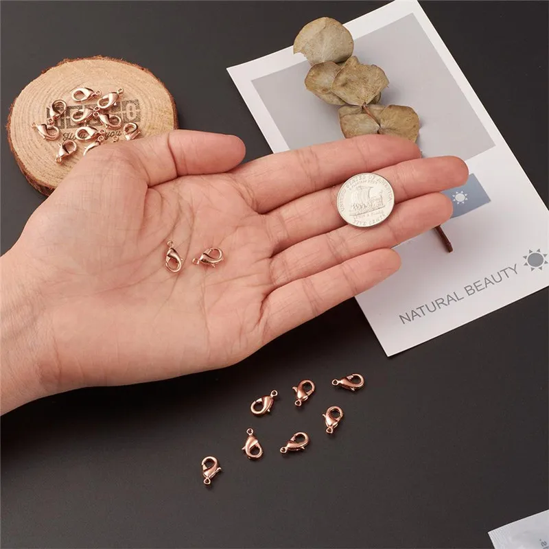 Pandahall-20pcs-Rose-Gold-Brass-Metal-Lobster-Claw-Clasps-Hooks-Bracelet-End-Connectors-For-Jewelry-Making (2)