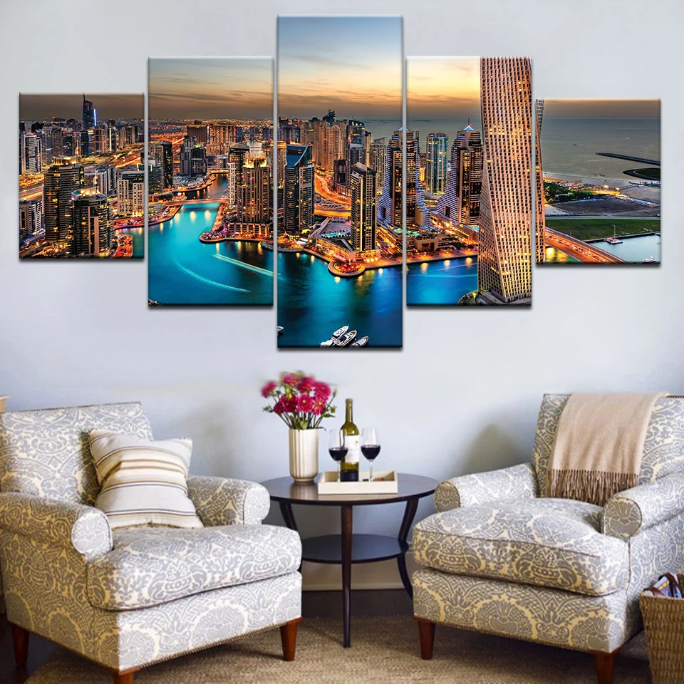 New York City Building Sunset Landscape