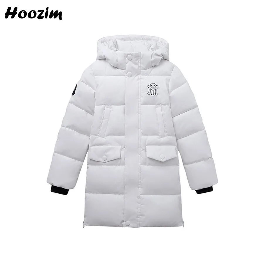 Г., белая однотонная стеганая куртка для девочек, От 4 до 12 лет, уличная, черная, с капюшоном, минималистская верхняя одежда детская Шикарная парка, пальто для мальчиков