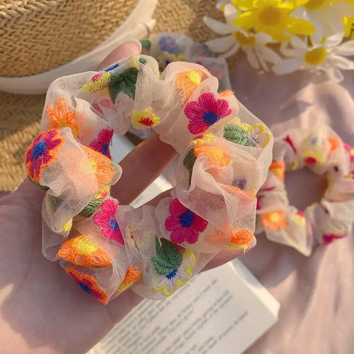 AOMU-Korea-Chic-Colorful-Embroidery-Flower-Transparent-Net-Yarn-Elastic-Hair-Bands-for-Women-2020-Spring (2)