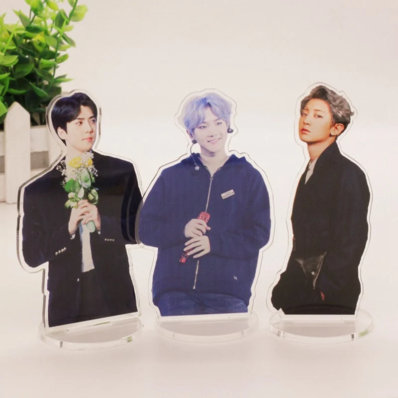 Фигурки героев Kpop EXO BAEKHYUN CHANYEOL SEHUN Kawaii стоячие экшн-фигурки Куклы акриловые стенди