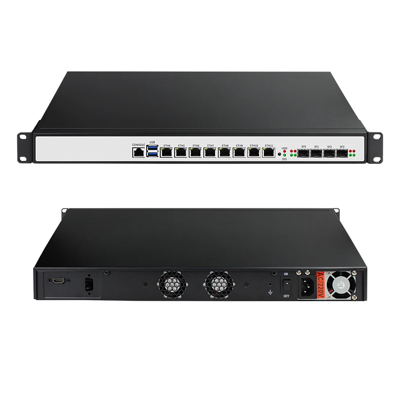H170 8 + 4SFP 1000M LAN брандмауэр устройство intel core i5 9400 для pfSense с 1u чехол креплением в