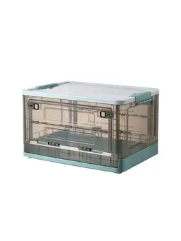 

Folding Double-door Storage Box Transparent Storage Box With Lid Toy Clothes Storage Box Extra Large Book Box With Wheels