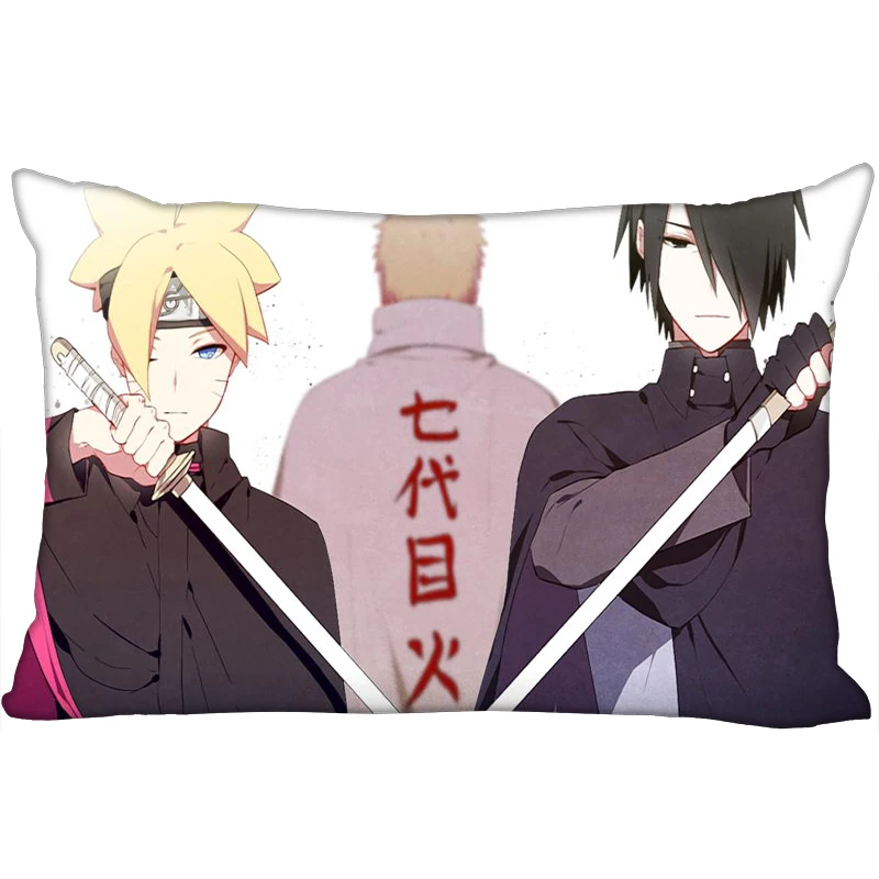Заказной BORUTO Печать наволочки Две стороны Стандартный атлас шелк мягкие прямоугольные Наволочки на молнии больше размер - Цвет: 3