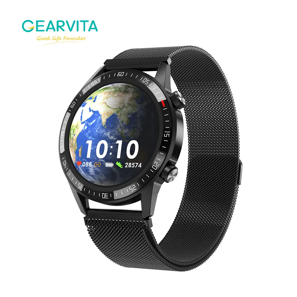 

New Gearvita Q88 Smart Watch Bluetooth Full Round Watch Heart Rate Monitor Dial Answer Call Sport Fitness Men Smartwatch