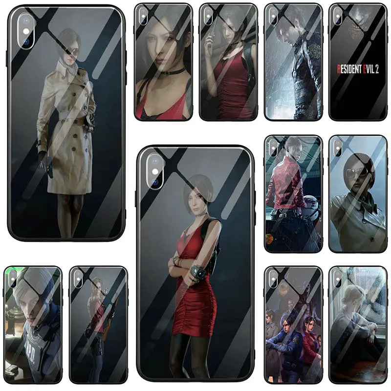 

Tempered Glass Phone Cover Cases for iPhone 5 5S SE X XR XS Max 8 8Plus 7 7Plus 6 6S 6Plus 6SPlus Resident Evil 2