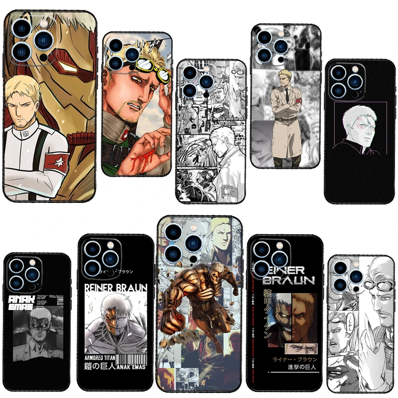 iphone se clear case Attack On Titan Anime Reiner Braun Case For Apple iPhone 13 Pro Max 12 Mini 11 XS MAX XR 6S 7 8 Plus SE Silicone Phone Cover best iphone se case