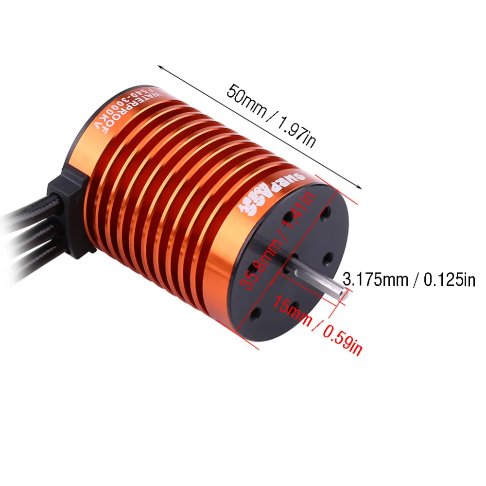 

Hot Electronic Speed Controller Waterproof 4 Poles F540-V1 3000KV Motor + 45A Electronic Speed Controller For 1/10 RC Car 2019