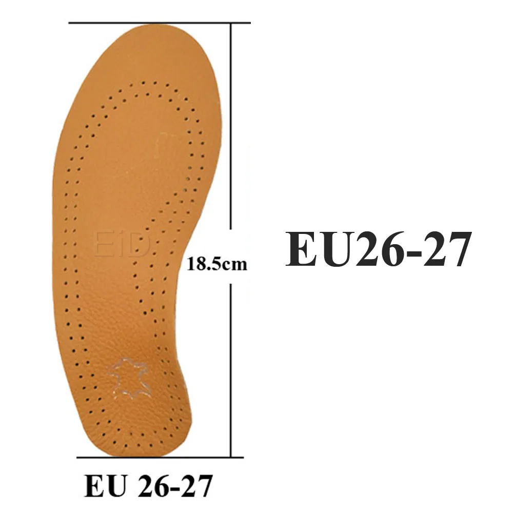EiD кожа детские ортопедические арки поддержка спортивные дышащие дезодорант Беговая Подушка стельки для ног OX подошва обуви - Цвет: EU(26-27) 18.5cm