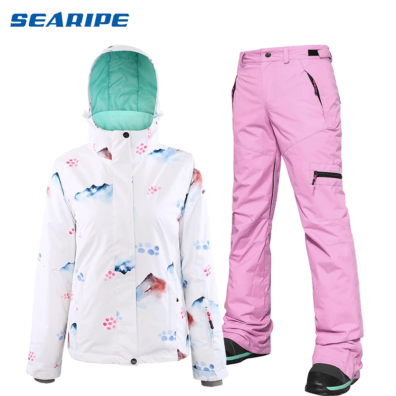 Ski Suit Women Snowboard Suit Female Winter Suit Skiing Sport Suit Snowboard Snow Suit Ski Jacket Women Snow pants Snowsuit