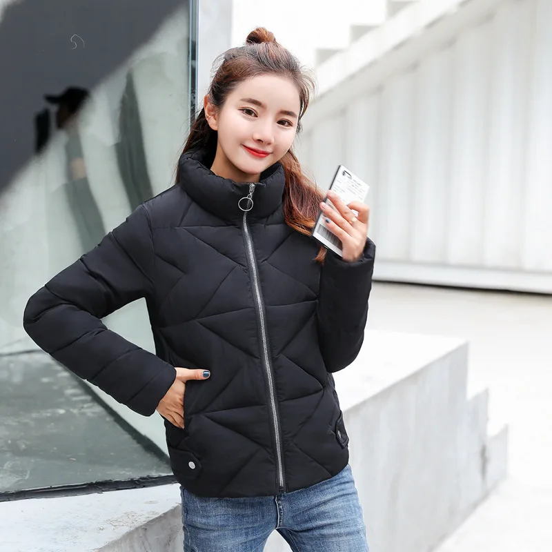 

2019 Autumn & Winter Short down Jacket Cotton-padded Clothes Women's Korean-style Stand Collar Small Cotton-Padded Jacket Studen