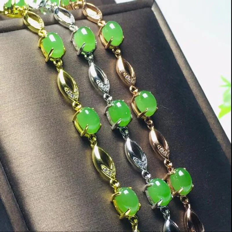 Натуральный Хотан зеленый JADE Jasper лапша серебряный браслет на День матери подарок женский высокий вкус темперамент подарок