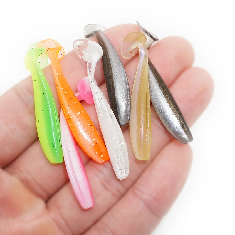 10pcs Silicone Soft Lures Piece Artificial Tackle Bait 3.5/4.5cm Goods For  Fishing Sea Fishing Rockfishing Swimbait Wobblers