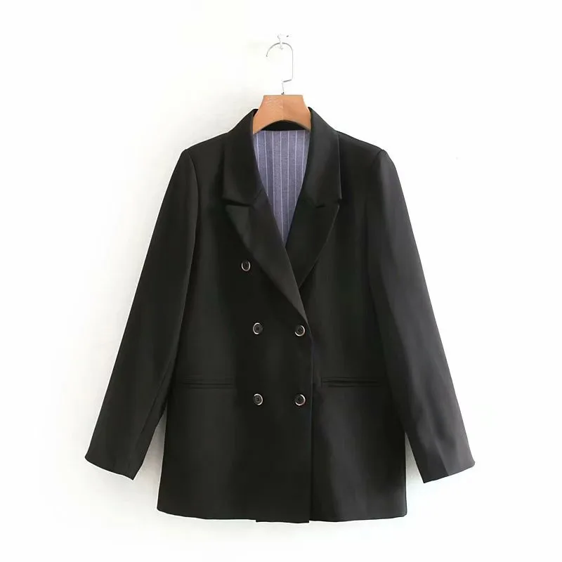 Europe And America Autumn New Style WOMEN'S Dress Slim Fit Slimming Long Sleeve Back Stripes Joint Suit Coat Women's