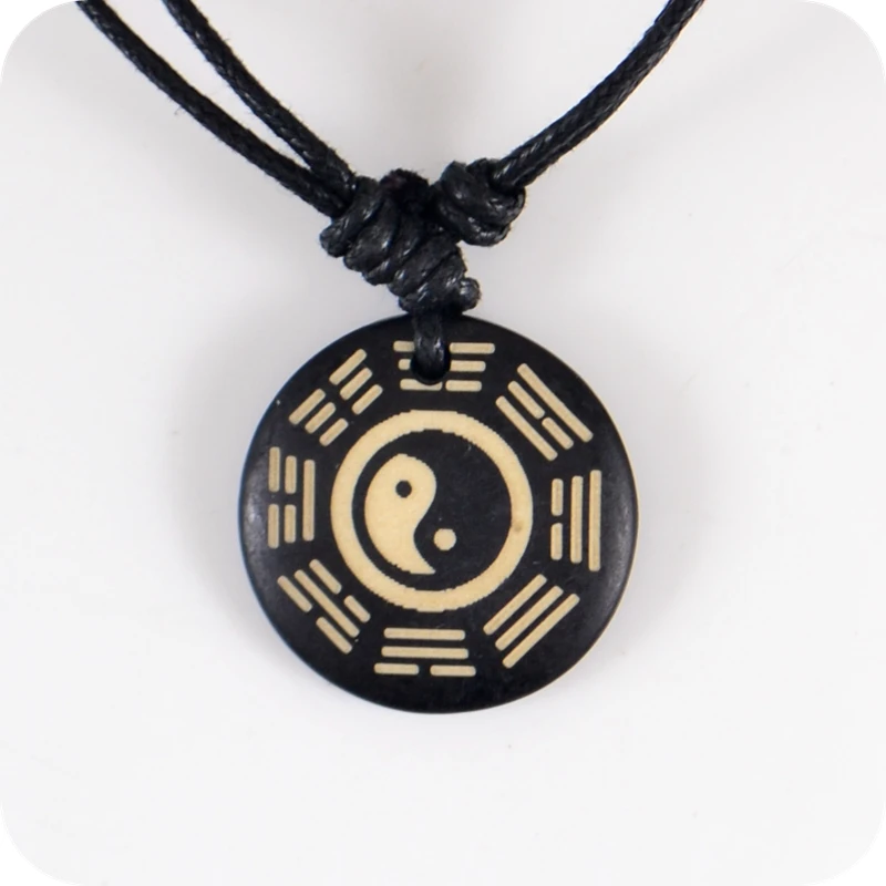 Подвеска из костяной смолы Tai Chi Yin & Yang ожерелье амулет счастливый подарок