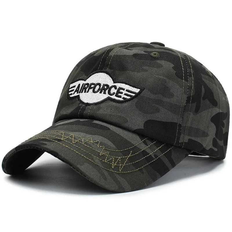 Новая хлопковая мужская бейсбольная Кепка s Camo AIRFORCE Army Кепка Snapback летняя камуфляжная бейсбольная кепка Bone Masculino Dad Hat
