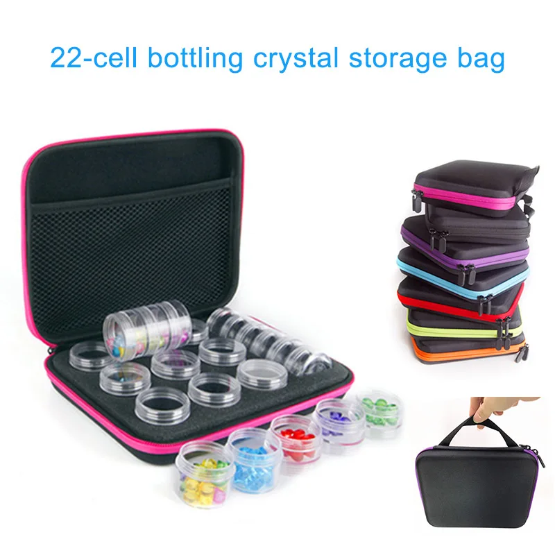 High Quality 15 Slots DIY Nail Art Craft Storage Case Embroidery Box with Zipper and Bottles Beauty Tools TK-ing