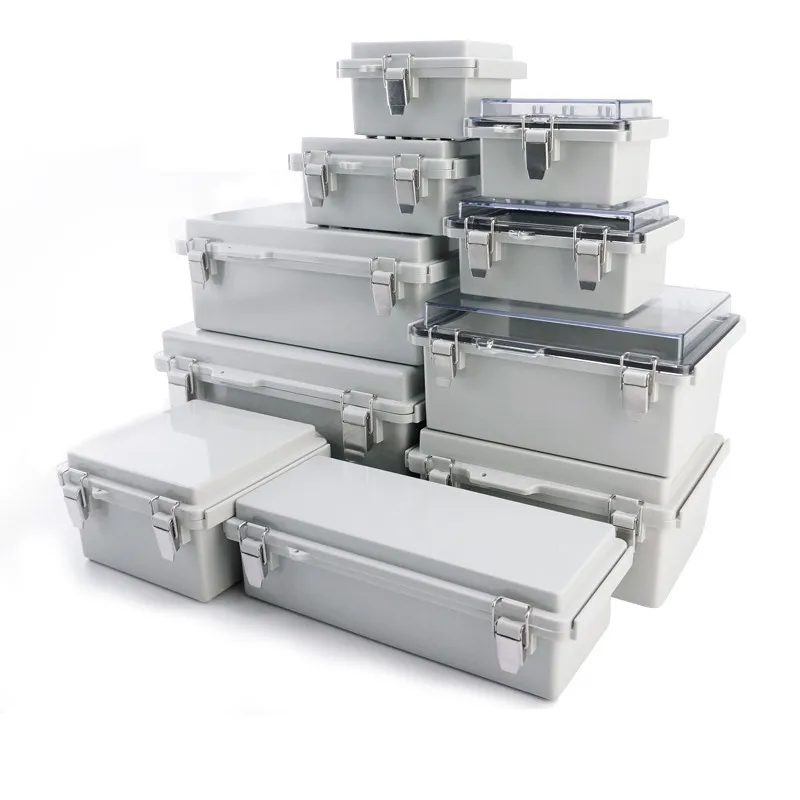 Caixa de Distribuição Elétrica com Hasp Caixa de Junção Impermeável Interruptor Selado Case de Gabinete de Plástico de Energia Exterior