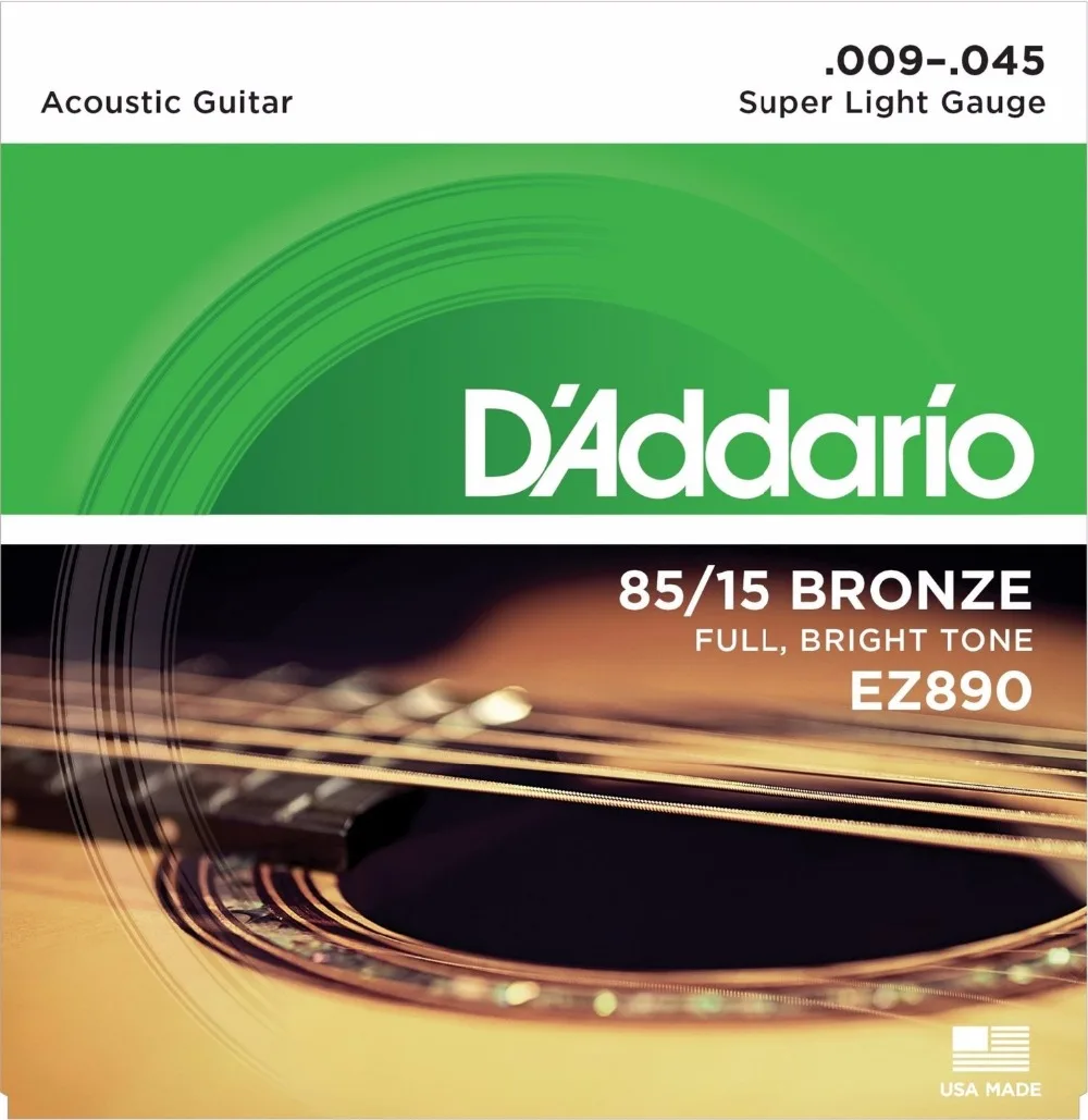 D'Addario EZ890 большой американский Бронзовый супер светильник акустическая