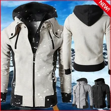 2021 Autumn Winter New Men's Jacket Slim Fit Hooded Zip up Jackets Male Solid Color Cotton Warm Hoodies Coat Men Clothing Tops