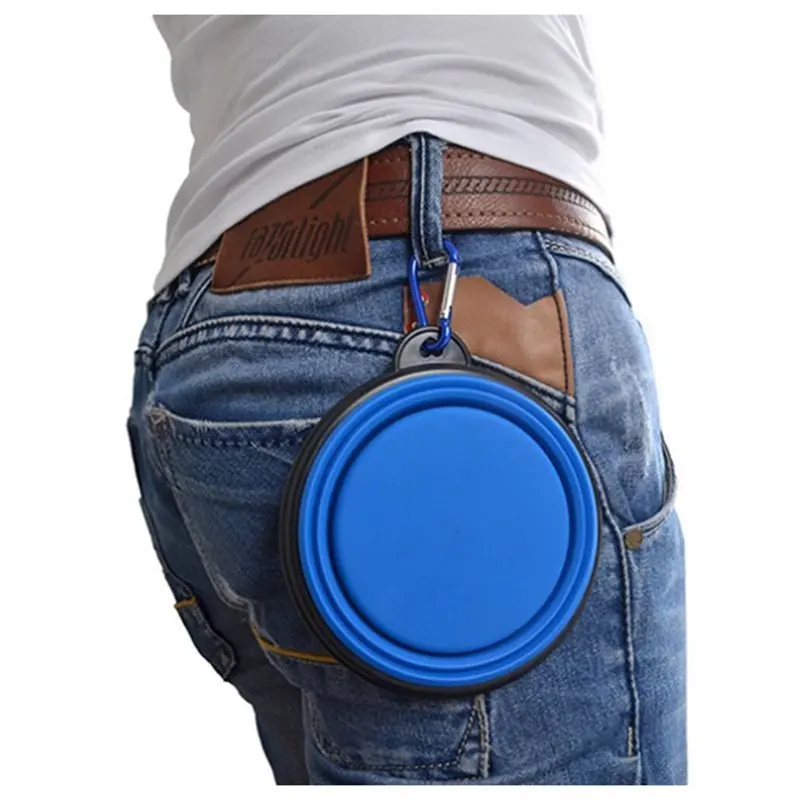 Top-2pcs складные миски для собак и кошек, Пищевая силиконовая BPA, можно мыть в посудомоечной машине, идеальная Складная и расширяемая, дорожная миска для домашних животных