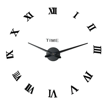 

3D Wall Clock Modern Design DIY Acrylic Mirror Stickers Clock for Living Room Bedroom Home Decor Large Silent Elreloj Mural
