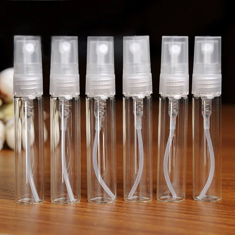 5PCS 유리 5ml 재충전 용 휴대용 샘플 향수 병 여행 스프레이 분무기 빈 향수 병 미니 샘플 컨테이너