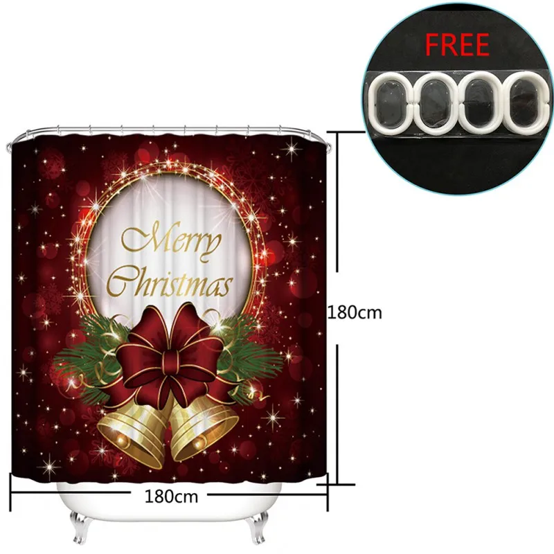 Лидер продаж, красивые Рождественский душ Шторы полиэфира износостойкая утепленные Водонепроницаемый Ванная комната - Color: 12