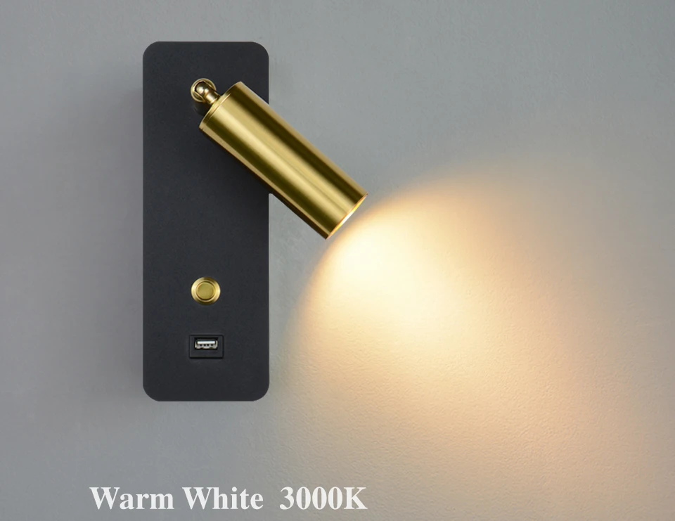 up down light LED Wall Lights With Switch And USB Interface Fashion 7W White Black Wall Lamp Fixture Corridor Aisle Beside Lighting Art Sconce wall lights for bedroom