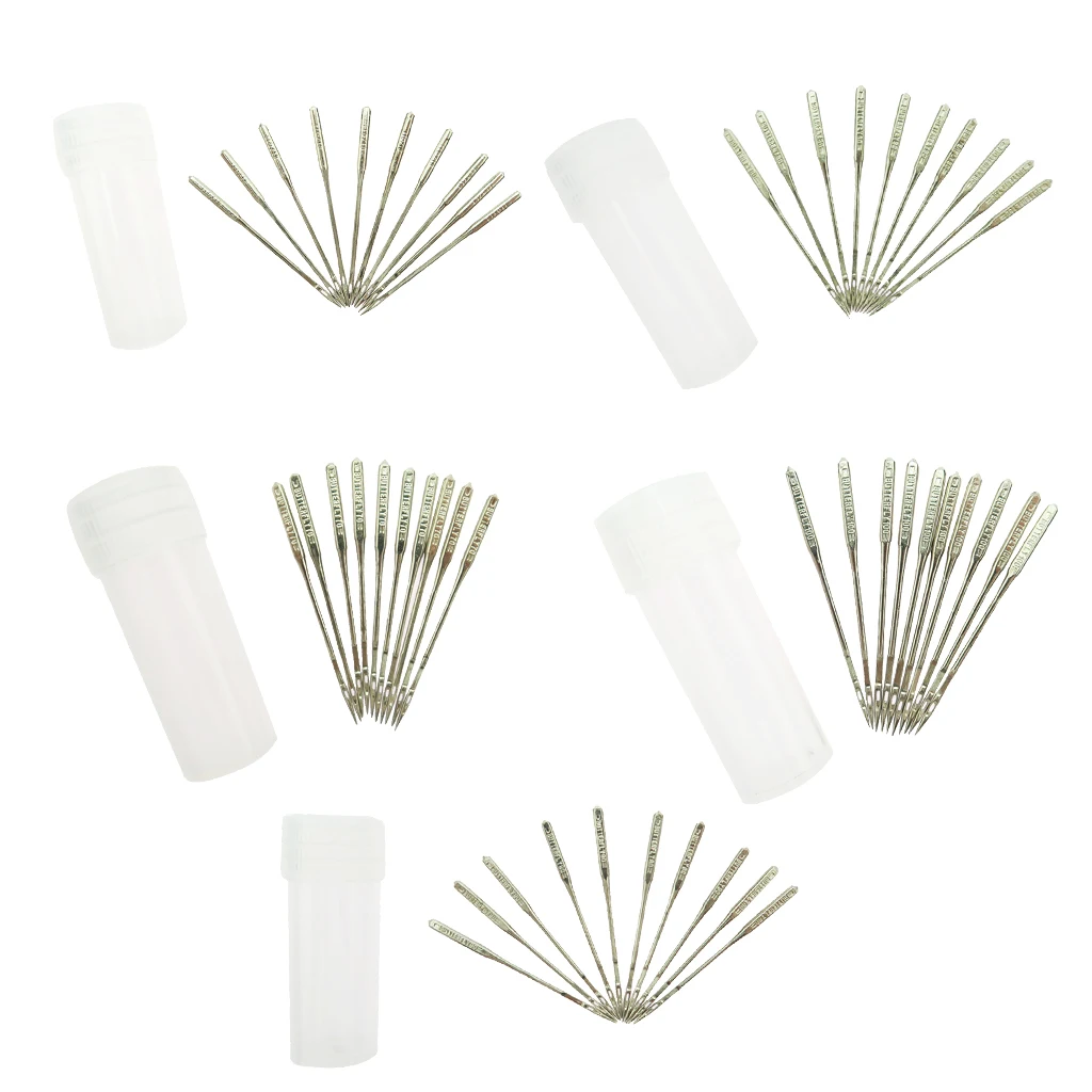 50 Pieces Domestic Household Sewing Machine Needles Pins Size 9 11 14 16 18
