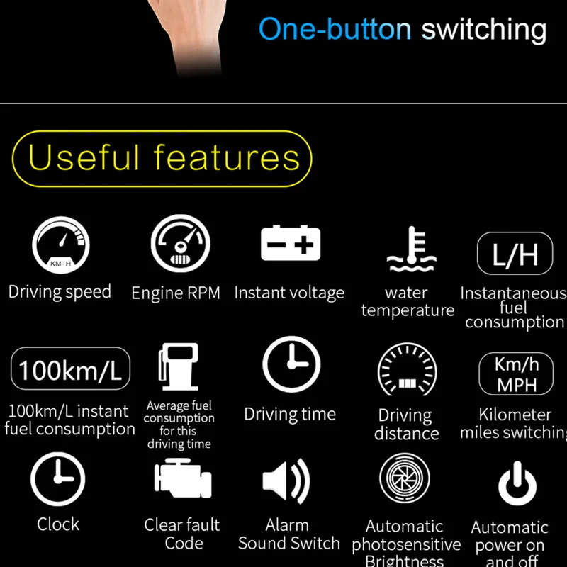 OHANEE   ÷ C600 OBD2 Ʈ ÷ ӵ µ ڵ  ӵ  HUD on the windshield
