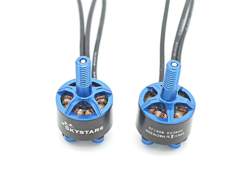 4unids/lote Skystars 1408 3800KV 2 S-4 S мотор бесщеточный para 130 de 140, 150 RC juguetes de Multicopter del t-двигатель F20II F20
