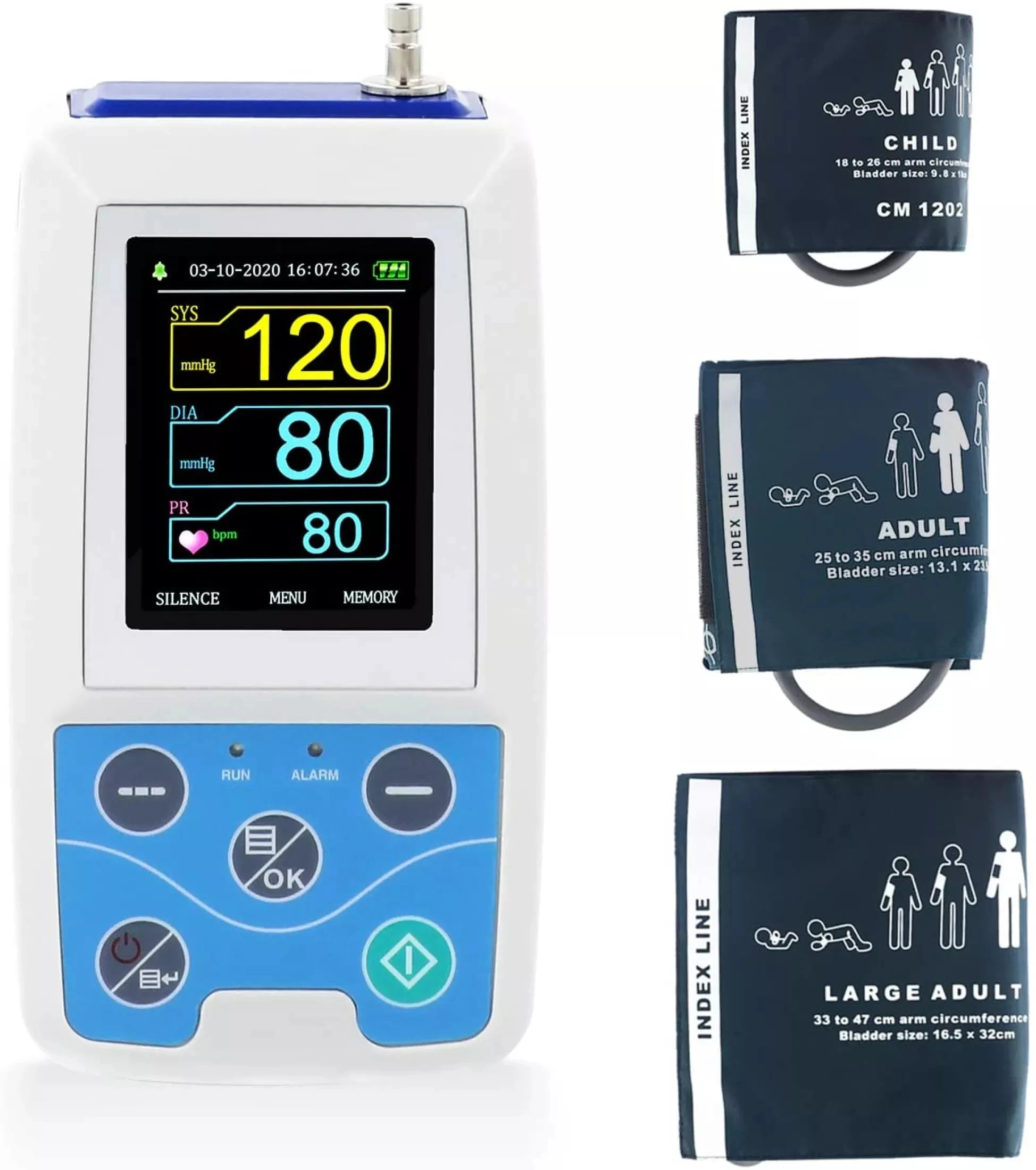 Contec abpm50 24-hour ambulatory blood pressure monitor electronic sphygmomanometer includes cuff and optional cuff