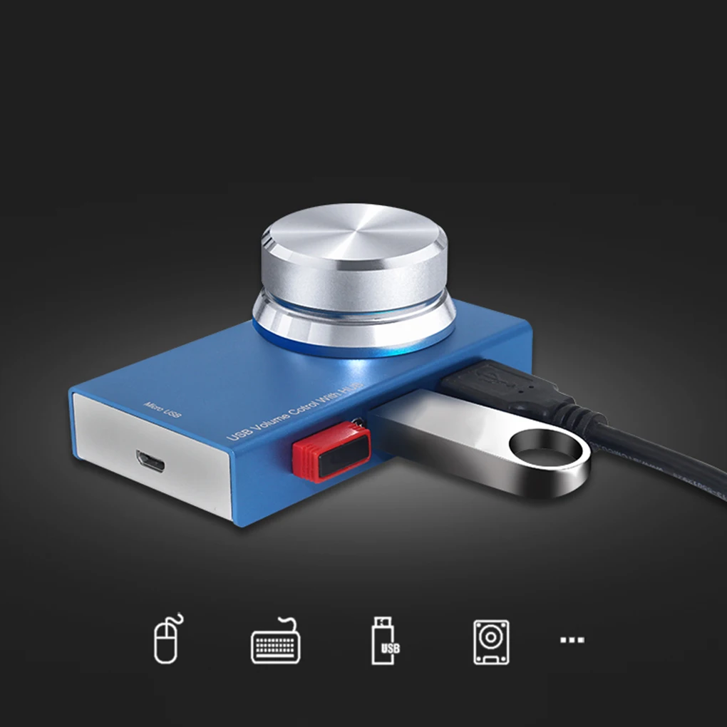 USB ручка управления громкостью, металлический регулятор громкости звука, USB кабель, одна клавиша, регулятор громкости
