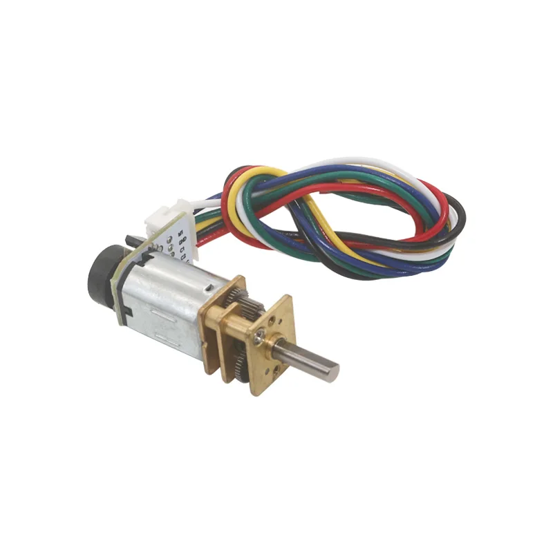 Фото DC мотор двигатель 6V с редуктором скорости вращения Micro Gear с металлическим коническим кодер-кодировщиком GA12-N20 №4