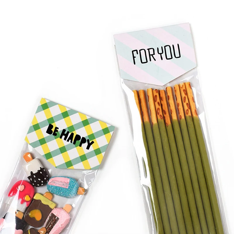 20pcs Transparent Plastic Candy Bag Chocolate Finger Cookie Sticks Packing Bag Party Decoration Gift Plastic Bags