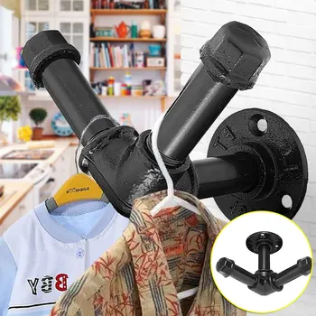 

1pc Urban Industrial Style Iron Wall hooks hanging coat clothes decorative Water Pipe shape Coat display Rack