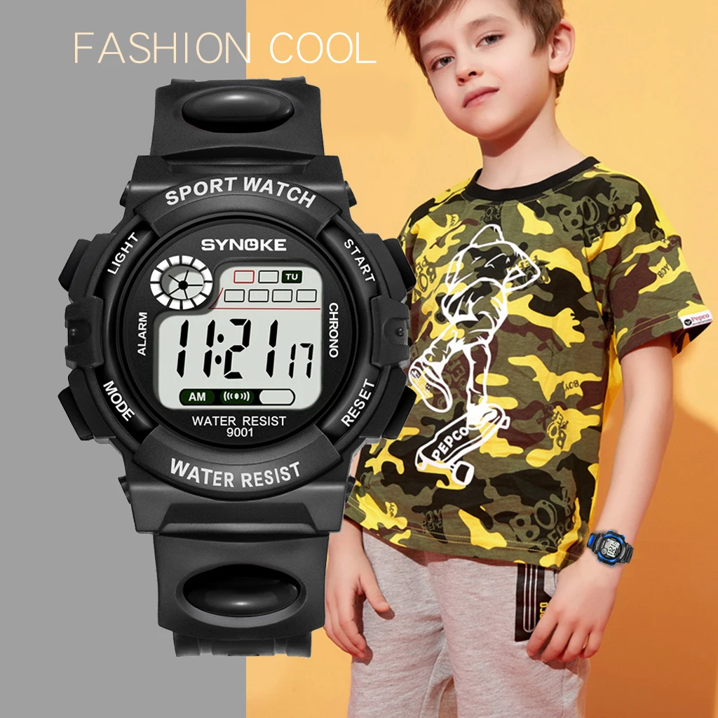 SYNOKE детские часы Reloj Infantil цифровой светодиодный Будильник спортивные наручные часы Relogio Masculino для мальчиков и девочек