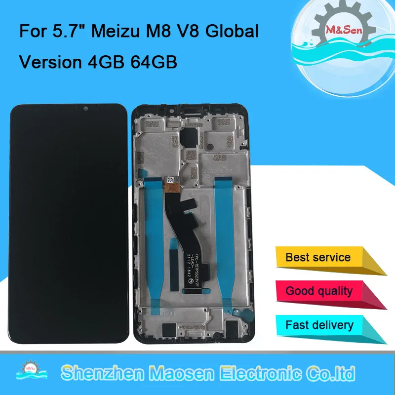 M& Sen Для 5," Meizu V8 Pro, глобальная версия, 4 ГБ, 64 ГБ, ЖК-экран, рамка+ сенсорная панель, дигитайзер для Meizu M8, ЖК