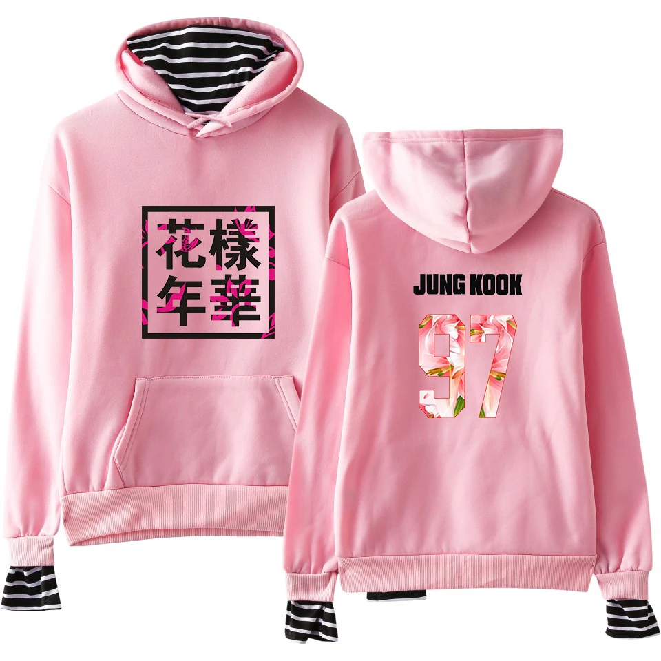 Хип хоп Harajuku одежда Bangtan Boys 2019 JUNG KOOK JIN V пуловер Кепка поддельные толстовки из двух