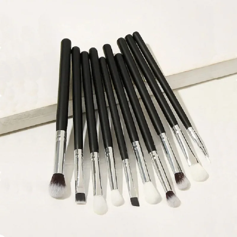 10pcs nobag 10/15 шт. набор кистей для макияжа Pincel Maquiagem пудра для макияжа глаз Кисть Кабуки полный комплект Косметика Красота инструменты с кожаный чехол - Handle Color: 10pcs nobag