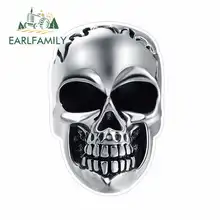 EARLFAMILY 13cm x 13cm for Skeleton Skull Emblem Funny Car Stickers Bumper Trunk Truck Graphics Sunscreen Vinyl JDM Fine Decal