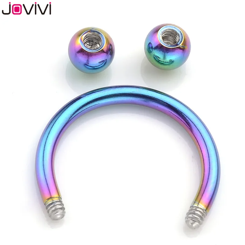 Jovivi 2шт 14Ga(1,6 мм) пленочное кольцо с жемчужинами CBR кольцо кольца для носа штанга тело шпильки пирсинг ювелирные изделия серебро/золото/Радуга