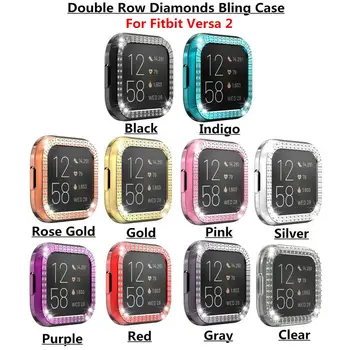

Bling Diamond Protective Case for Fitbit Versa 2 Watch Cover Anti-fall Frame Bumper Shell Watch Cover for Fitbit Versa