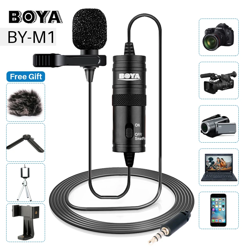 Петличный микрофон BOYA BY M1 3 5 мм для смартфона записи видео DSLR iPhone 12 Pro Max Live|omnidirectional