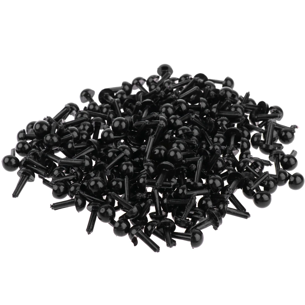 200x Black Plastic Safety Eyes Toy for Teddy Bear Doll Stuffed Animal Making DIY