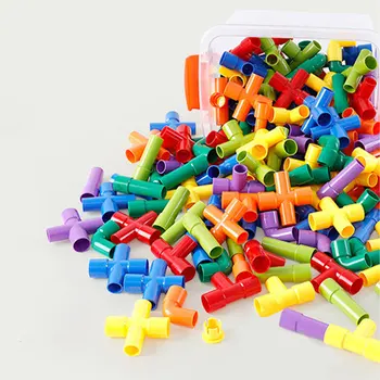 

72Pcs Color Water Pipe Building Blocks Children DIY Assembling Pipeline Tunnel Model Kids Toys Compatible Blocks For Boys Girls