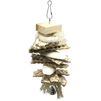 

Bird Parrot Chewing Bite Bell Toy Cage Swing CornCob Cuttlefish Bone Molar Toys M0XD