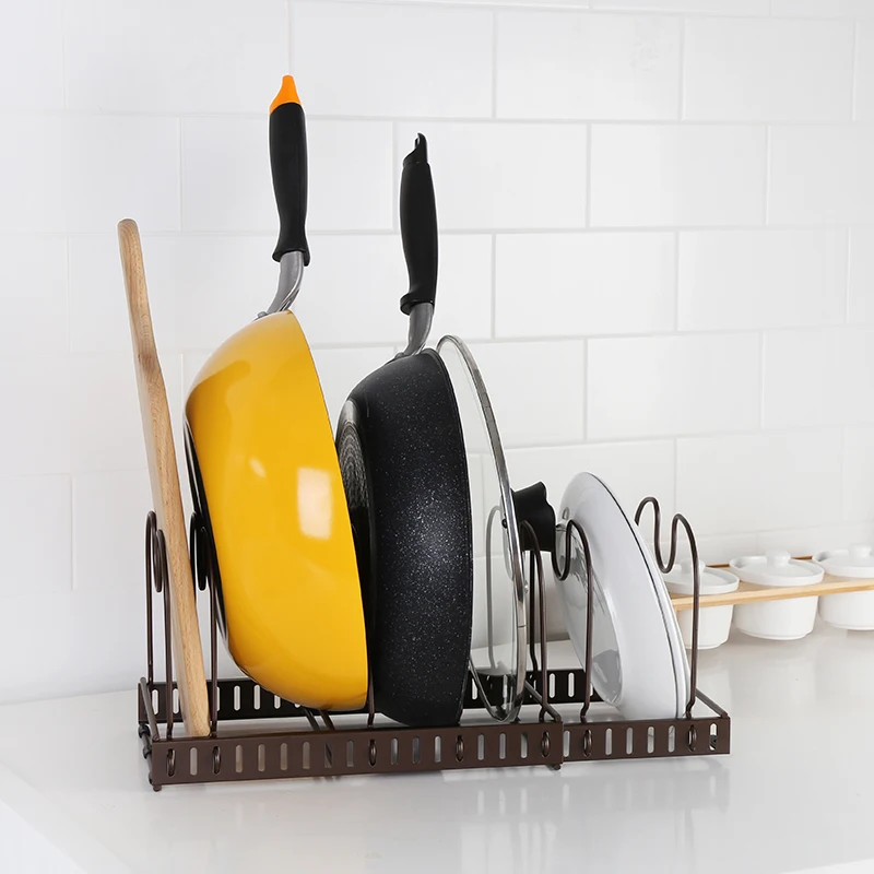 Black White Retractable Pot Cover Rack Countertop Sitting Cutting Board Rack Multifunctional Kitchen Storage Drain Storage